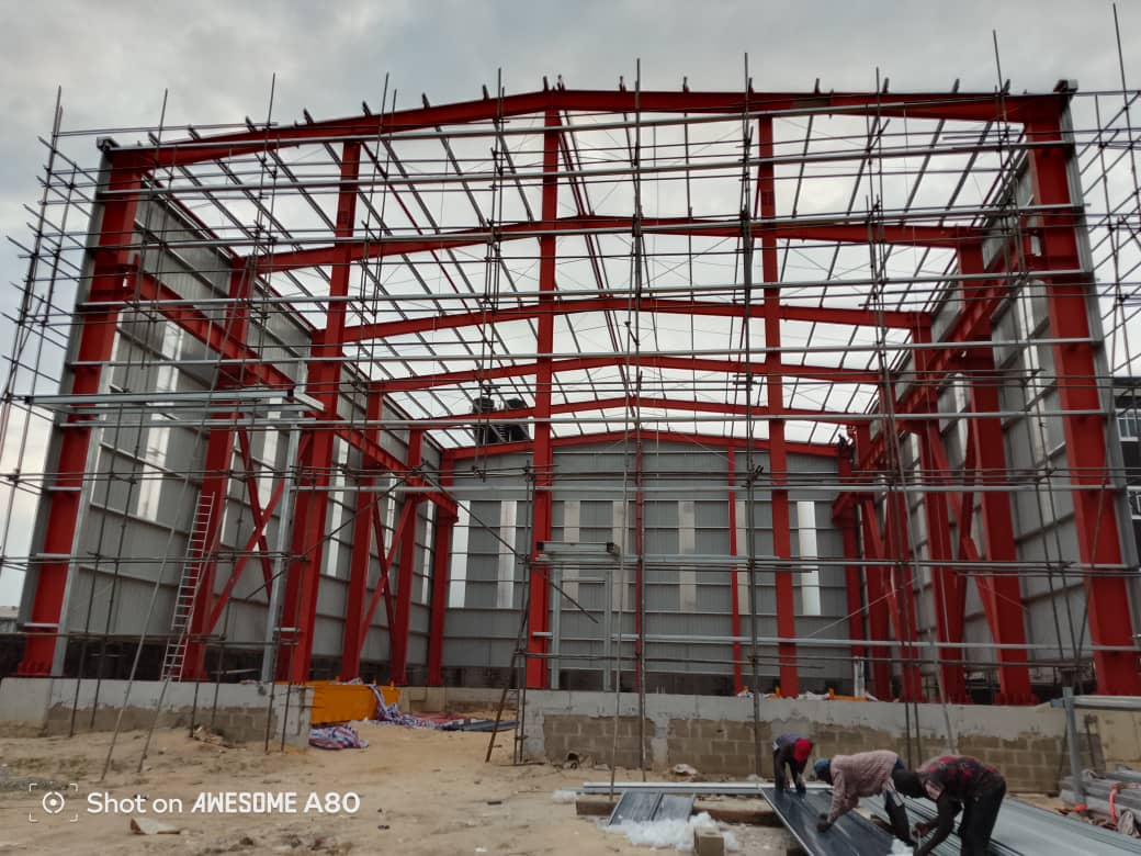 Industrial warehouse frame scaffold