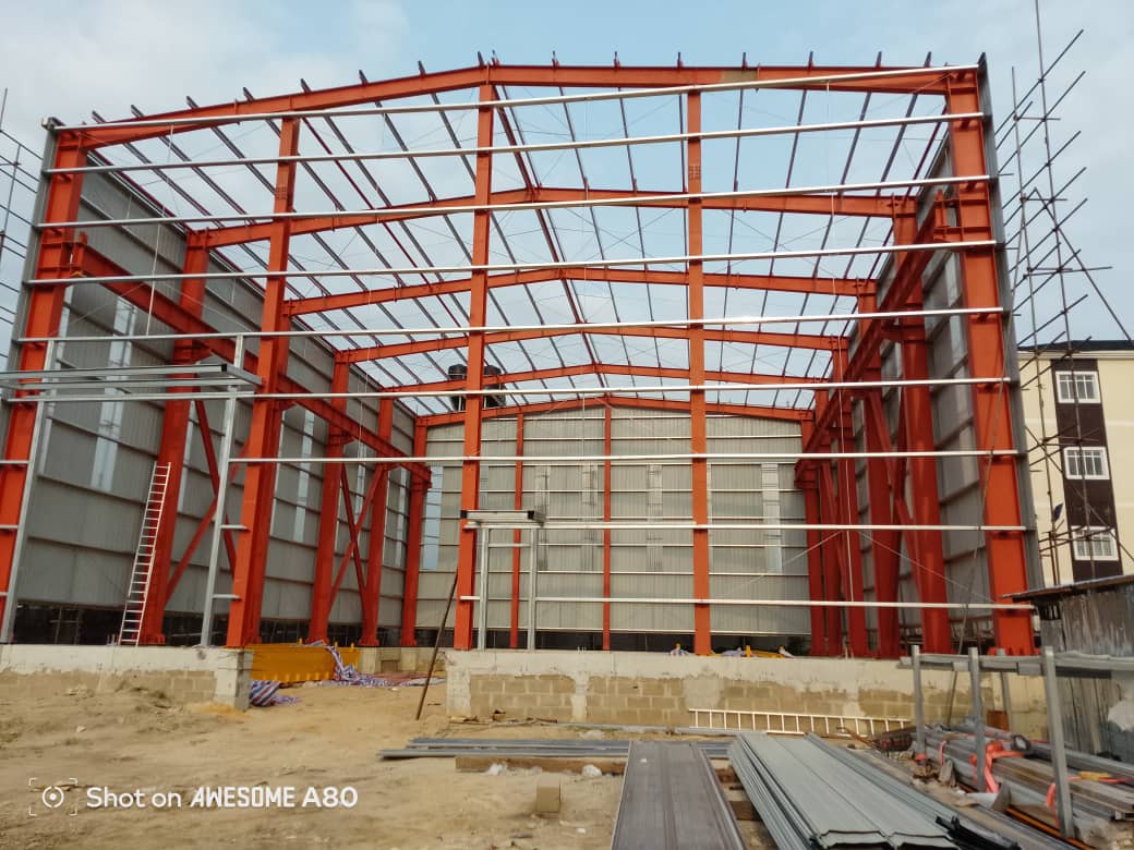 Steel frame industrial scaffold